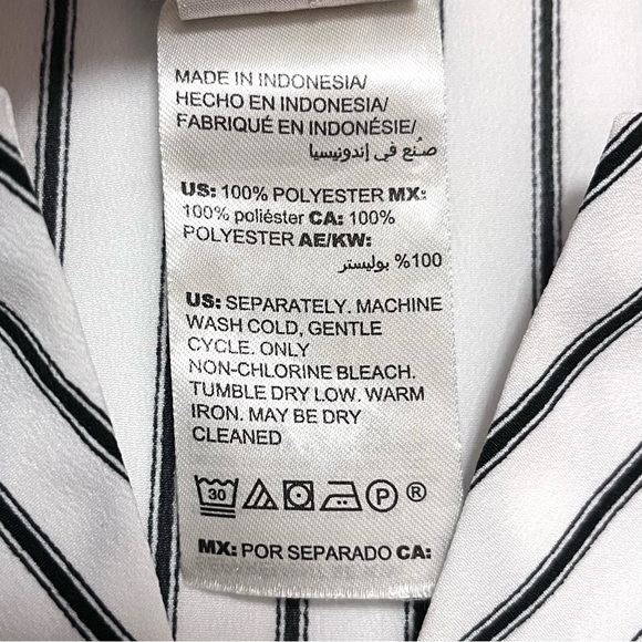 Chicos Top Size Large Floral Striped Mix Print Tie Front Flutter Sleeve 2 12/14 - Picture 11 of 12